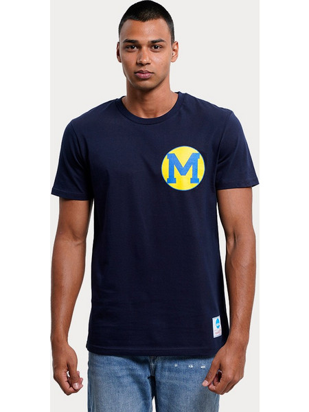 Mitchell & Ness Ncaa Large Left Chest Logo Tee Ανδρικό Αθλητικό T-Shirt Navy Μπλε BMTRINTL1080-UMINAVY