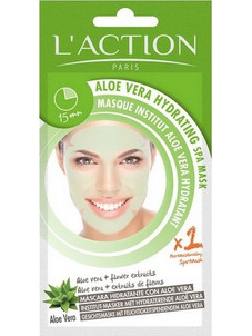 L'Action Paris Aloe Vera Hydrating Face Spa Κρεμώδης Μάσκα Προσώπου για Ενυδάτωση με Αλόη 1τμχ