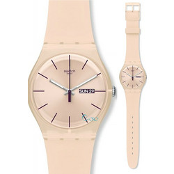 Swatch Γυναικείο Ρολόι με Μπεζ Καουτσούκ Λουράκι SUOT700