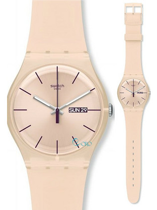 Swatch Γυναικείο Ρολόι με Μπεζ Καουτσούκ Λουράκι SUOT700