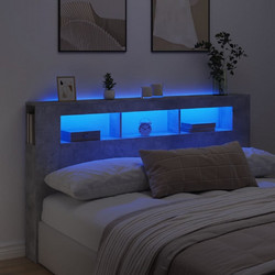 vidaXL Κεφαλάρι Κρεβατιού Ξύλινο Γκρι με LED Φωτισμό 180x18.5x103cm 837361