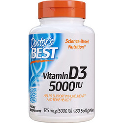 Doctor's Best Vitamin D3 5000iu 180 Μαλακές Κάψουλες
