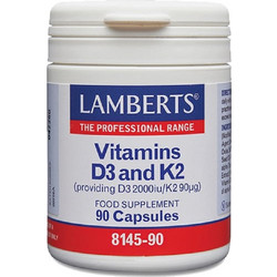 Lamberts Vitamins D3 2000iu & K2 90μg 90 Κάψουλες