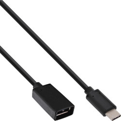 InLine USBAdapter USBC (M) bis USB Type A (W) USB 31 3 A 15cm Schwarz (35800)
