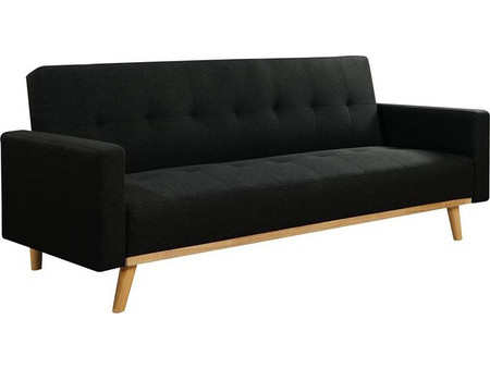 Woodwell Carlos Τριθέσιος Καναπές Κρεβάτι Μαύρος 200x94x83cm Ε9922,4