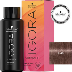 Schwarzkopf Igora Vibrance 7-48 Ξανθό Μεσαίο Μπεζ Κόκκινο Ημιμόνιμη Βαφή Μαλλιών Χωρίς Αμμωνία 60ml
