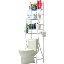 For Home Ραφιέρα Μπάνιου 3 Επιπέδων Μεταλλική Λευκή 47x32x166cm 240103
