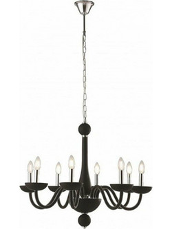 Luce Πολυέλαιος 8xE14 με Κεράκια Μαύρος I-ALFIERE/8 NERO 8031414863792