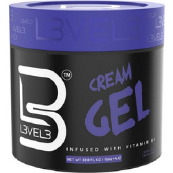 L3VEL3 Barber Cream Hair Gel Μαλλιών Ανδρικό για Όγκο & Λάμψη 1lt