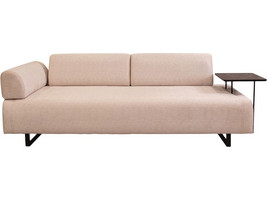 Καναπές κρεβάτι 3θέσιος με βοηθητικό τραπέζι PWF-0595 pakoworld ύφασμα μπεζ 220x90x80εκ 071-001346