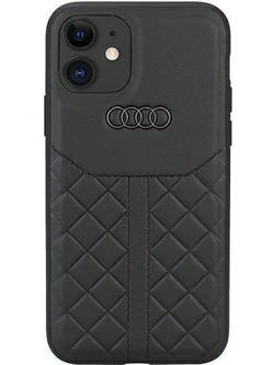 Audi Genuine Leather Back Cover Black (iPhone 12 / 12 Pro)