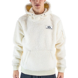 Alpha Industries Teddy Ανδρικό Φούτερ Fleece με Κουκούλα με Τσέπες Λευκό 118330-016