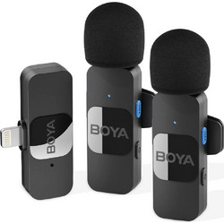 BOYA BY-V2 Mini Lapel Σετ 2 Μικρόφωνα Πέτου Lightning