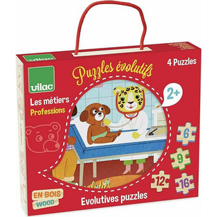 Παιδικό Puzzle Vilac Ξύλινα Επαγγέλματα 6 + 9 + 12 + 16 Κομμάτια