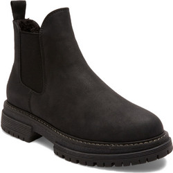 Roxy Lorena II Γυναικεία Μποτάκια Chelsea Suede Μαύρα με Χοντρό Χαμηλό Τακούνι ARJB700754-BLK