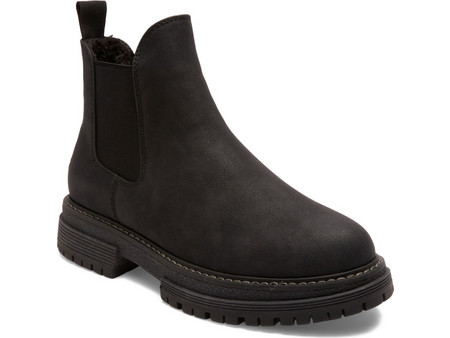 Roxy Lorena II Γυναικεία Μποτάκια Chelsea Suede Μαύρα με Χοντρό Χαμηλό Τακούνι ARJB700754-BLK
