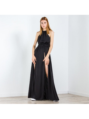 Libertee Maxi Καλοκαιρινό Βραδινό Φόρεμα Μαύρο 10.49.39