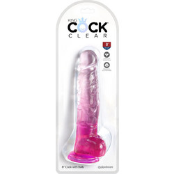 Pipedream King Cock 8" Ρεαλιστικό Dildo με Βεντούζα & Όρχεις 22.2cm Ροζ