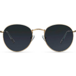 Meller Yster Gold Carbon Ανδρικά Γυαλιά Ηλίου Στρογγυλά Μεταλλικά Χρυσά με Μαύρο Polarized Φακό