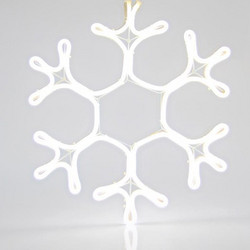 Φωτοσωλήνας LED Σχήμα Νιφάδα 27x27 cm - Λευκό Ψυχρό