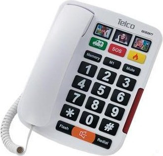 Ενσύρματο Τηλέφωνο Telco GCE 2977 Ενσύρματο Τηλέφωνο με Ανοιχτή Ακρόαση για Ηλικιωμένους Λευκό