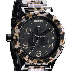Nixon 51-30 Stainless Steel Γυναικείο Ρολόι Χρονογράφος με Animal Print Μεταλλικό Μπρασελέ