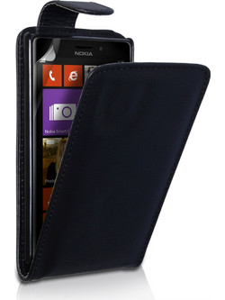 Nokia Lumia 925 Leather Flip Case Black (ΟΕΜ)