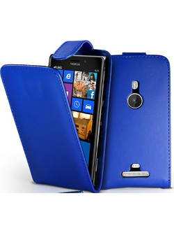 Nokia Lumia 925 Leather Flip Case Blue OEM