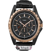 Timex Ανδρικό Ρολόι με Μαύρο Δερμάτινο Λουράκι T2N113