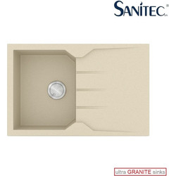 Sanitec Ultra Granite 807 Ένθετος Νεροχύτης Γρανίτη Αντιστρεφόμενος Ματ Ocra 79x50cm