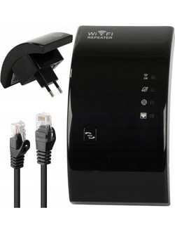 Αναμεταδότης Ενισχυτής σήματος Wifi WiFi Repeater 300Mb/s με Eνσωματωμένη Kεραία, σε Μαύρο χρώμα