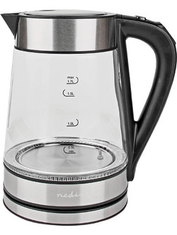 Nedis WIFIWK10CGS Γυάλινος Βραστήρας 1.7lt 2200W