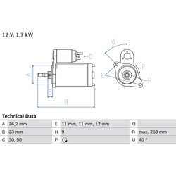 Bosch Μίζα - 0 986 013 050