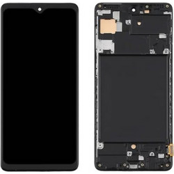 Γνήσια Οθόνη LCD και Μηχανισμός Αφής με Πλαίσιο για Samsung Galaxy A71 A715 GH82-22152A Μαύρο (Service Pack)