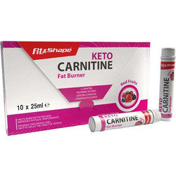 Fit & Shape Keto Carnitine Fat Burner Red Fruits Συμπλήρωμα Διατροφής με Καρνιτίνη 3000mg 10x25ml