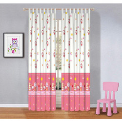 Vasilas Home Παιδική Κουρτίνα με Θηλιές 140x290 Hello Kitty White/Fuchsia