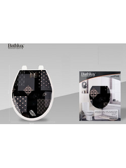 Bathlux Καπάκι Λεκάνης Οβάλ Πλαστικό Μαύρο 45x36.5cm KBH-50578