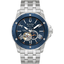 Bulova Marine Star Ανδρικό Ρολόι Αυτόματο με Ασημί Μεταλλικό Μπρασελέ 98A302