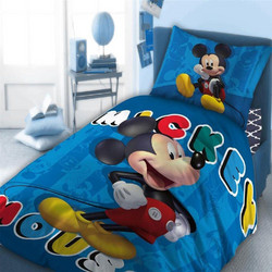 Dimcol Σετ Παιδικά Σεντόνια Μονά Βαμβακερά 160x240 Mickey 864 4τμχ
