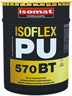Isomat Isoflex -PU 570 BT Ελαστομερές Επαλειφόμενο Πολυουρεθανικό Στεγανωτικό Ταράτσας Μαύρο 5kg