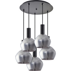 Home Lighting Κρεμαστό Φωτιστικό Οροφής Πολύφωτο Μαύρο SE21-BL-4-5BL-GL2 77-8495