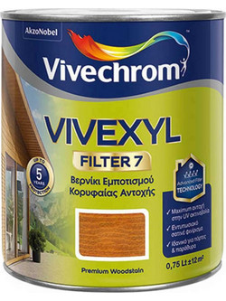 Vivechrom Vivexyl Filter 7 708 Συντηρητικό Εμποτισμού Ξύλου Έτοιμο προς Χρήση Satin Τικ 0.75lt