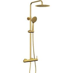 GME 3080OR Στήλη Ντους με Μπαταρία & Τηλέφωνο Brushed Gold 90-140cm