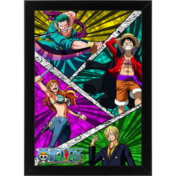 Ξύλινο κάδρο με θέμα τους χαρακτήρες του One Piece