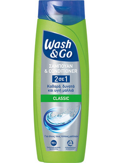 Wash & Go Classic 2 In 1 Σαμπουάν & Conditioner κατά της Πιτυρίδας 400ml