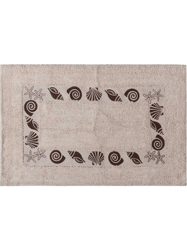Πατάκι κοχύλι σκέτο (40cm x 60cm) καφέ Silk Fashion
