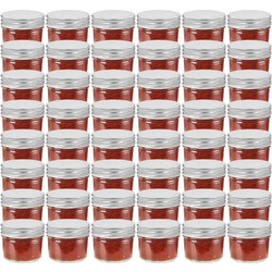 vidaXL Βάζα Μαρμελάδας 48 τεμ. 110 ml Γυάλινα με Ασημένια Καπάκια 50793
