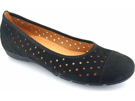 Gabor 169.17 μπαλαρίνες (μαύρο δέρμα nubuck)