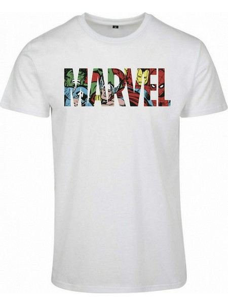 Merchcode Marvel Logo Character mc591 T-shirt λευκο