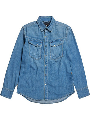 G-Star RAW Ανδρικό Πουκάμισο Τζιν Μακρυμάνικο Μπλε D23616-D252-D891